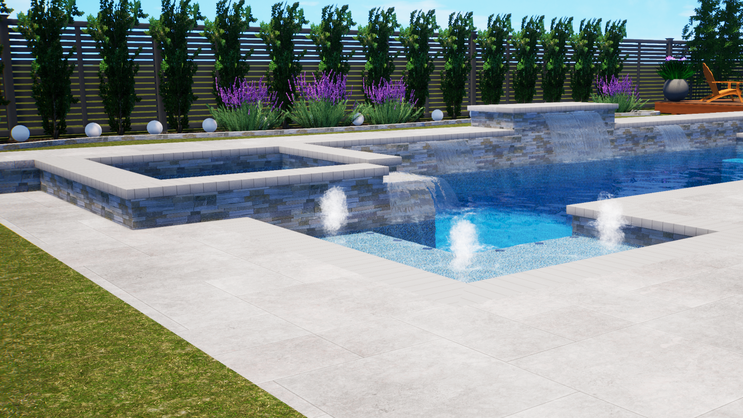 Landscape Design - Pool Privacy Hedge
