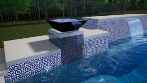 High End Pool with Water Bowls