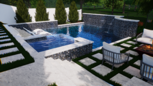 Pool Design with Turf Inlay Deck