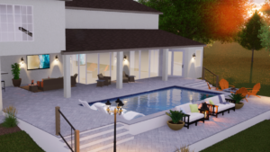Modern Pool Design for Sloped Yard