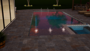 Modern Pool Design with Bubblers