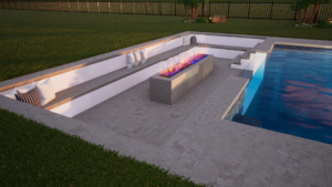Modern Pool Design with Sunken Firepit
