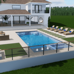 Luxury Pool Design in a Sloped Yard