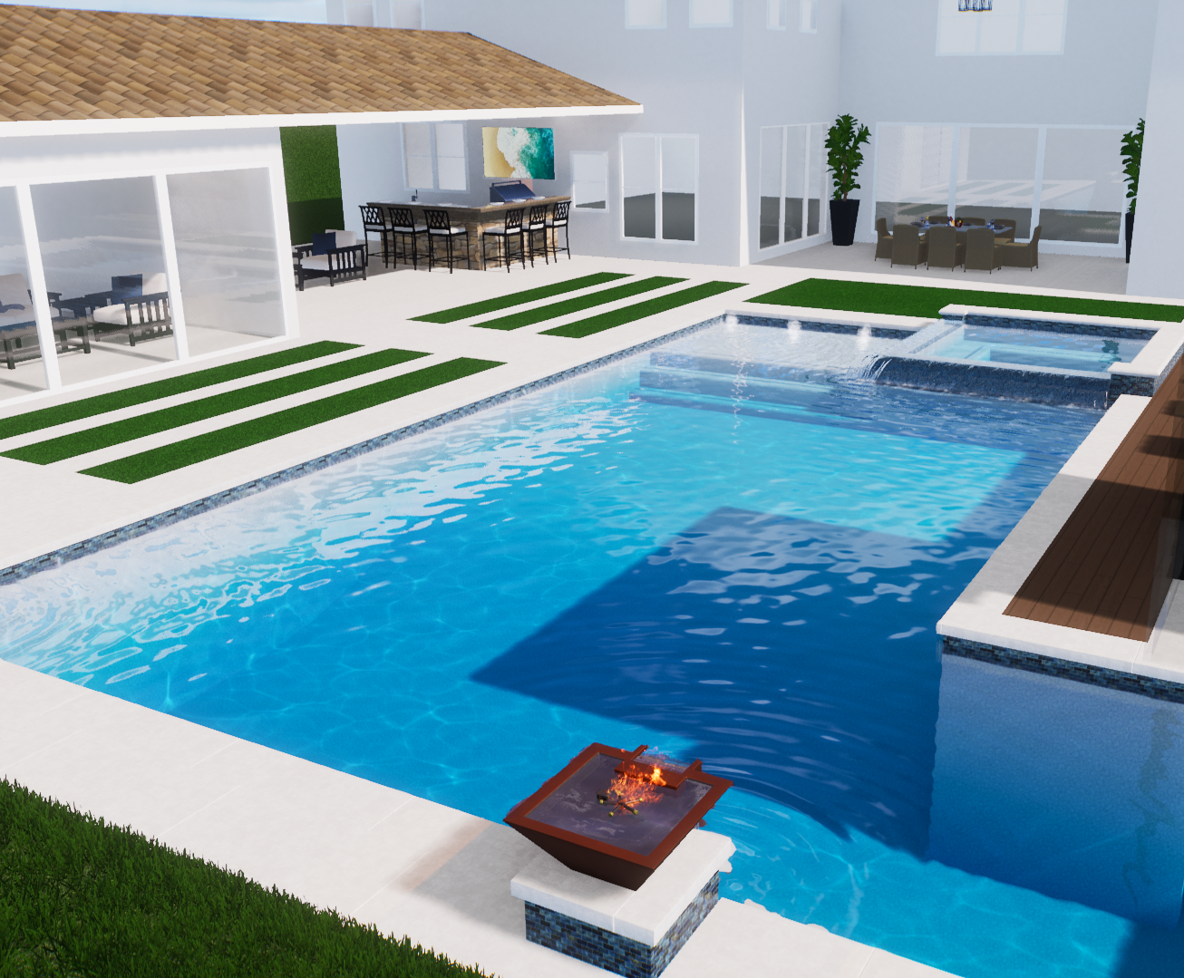 Luxury Pool Design with Sauna