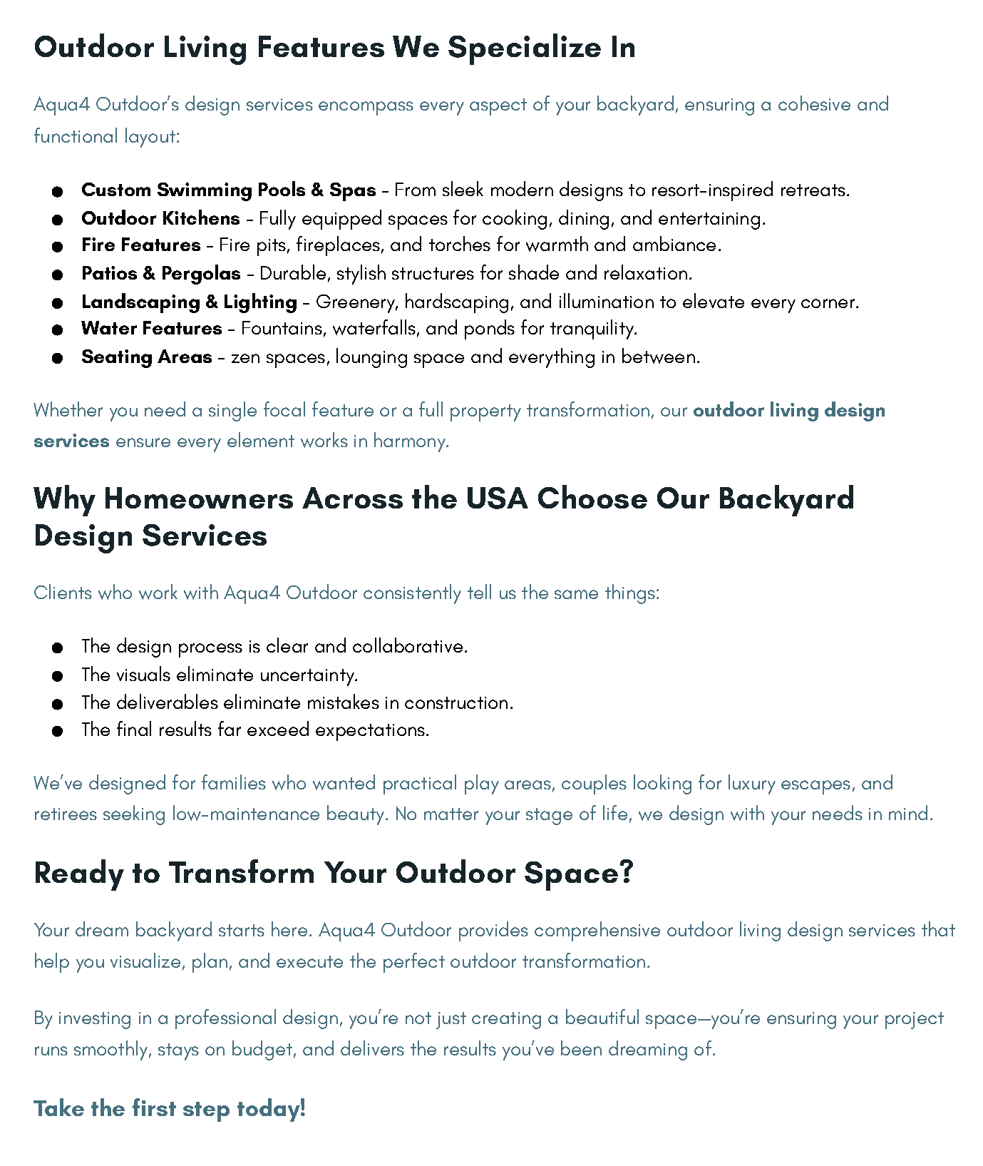 Best Outdoor Living Features