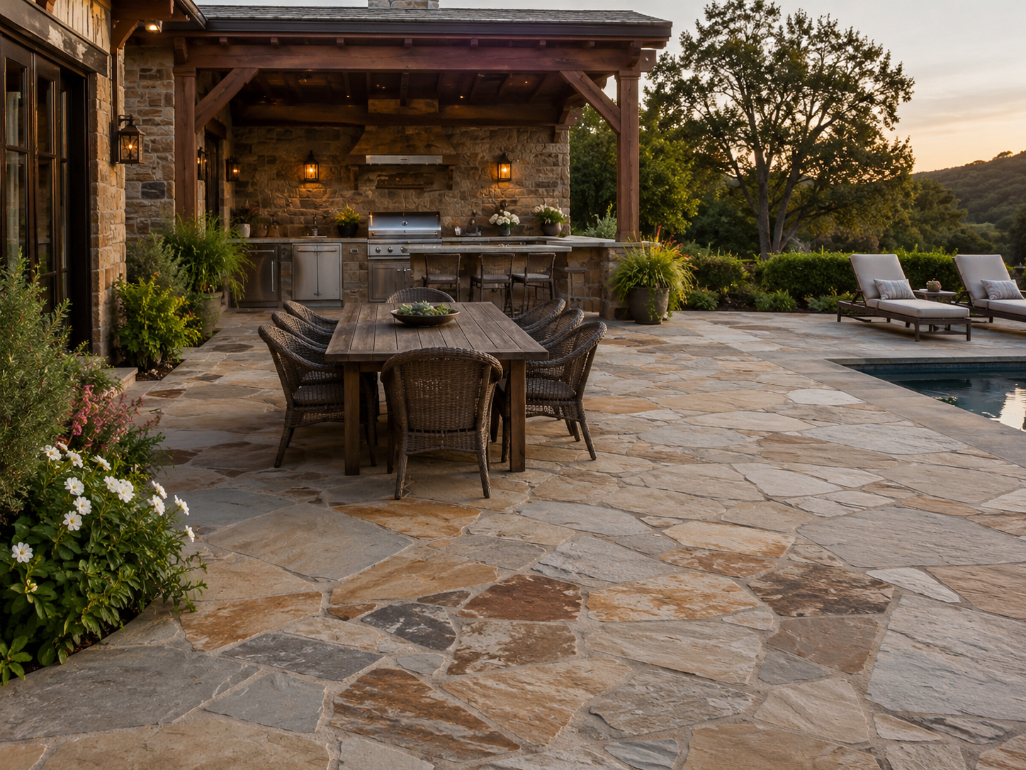 Natural Stone Decking Photo
