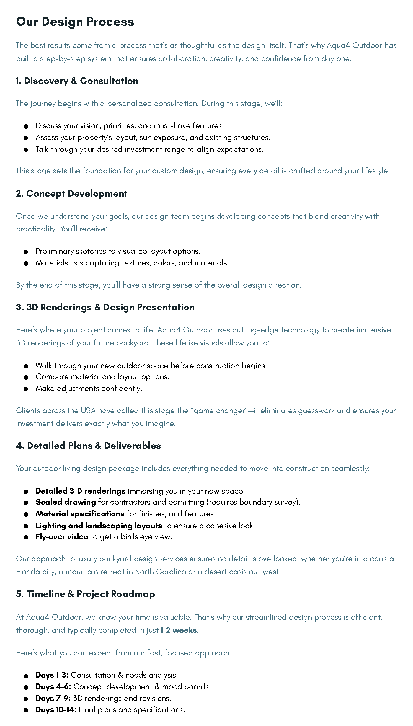 Outdoor Design Packages